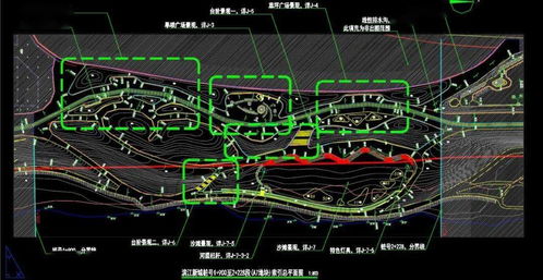 折線曲線交織構圖 現代自然和諧共生 濱水商業旅游景觀帶園林工程設計全套施工圖